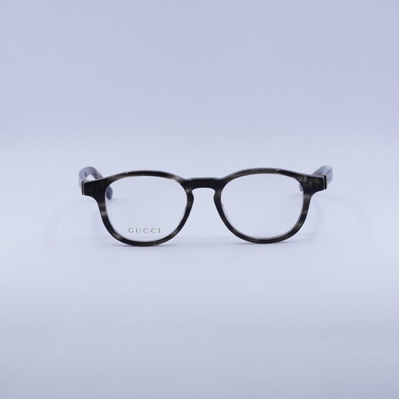 Gucci GG1510O 003 Eyeglasses Striated Grey Havana 49mm Round Frame - Picture 2 of 10